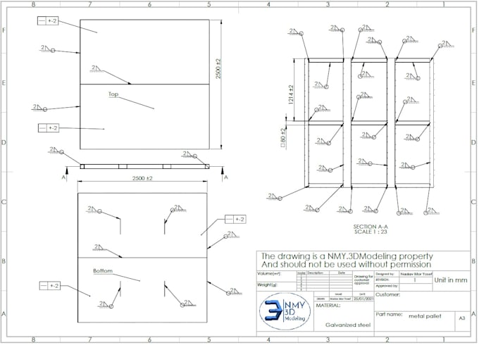 Gig Preview - Design 2d drawing and 3d model for your product