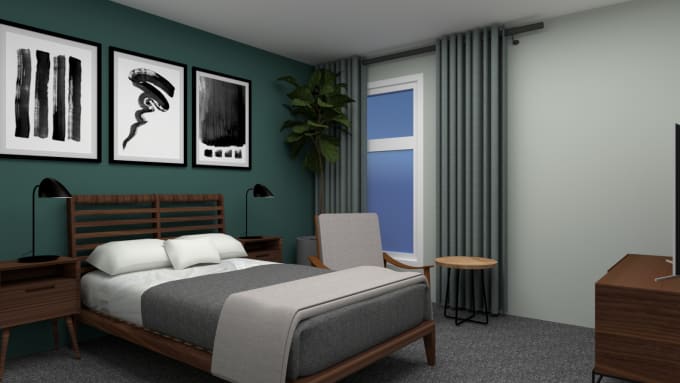 Gig Preview - Create bedroom interior for  home interior design