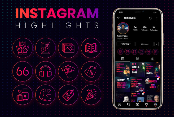 Gig Preview - Design instagram highlight story icons