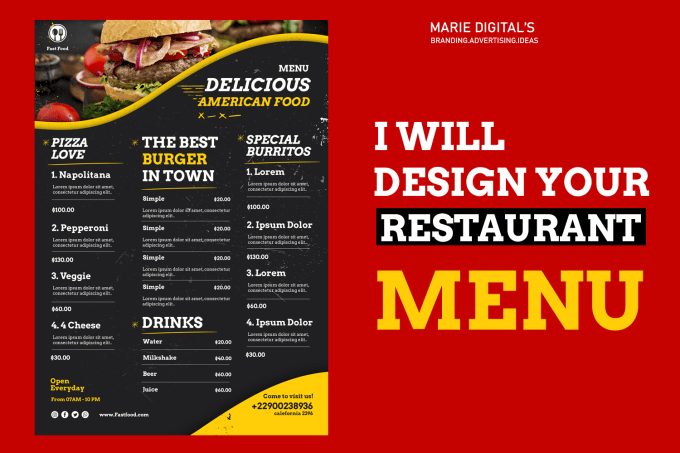 Gig Preview - Do professional restaurant menu design