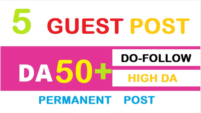 Gig Preview - Publish 5 guest post on high da sites with dofollow link