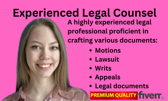 Gig Preview - Do legal document drafting including pleadings, discovery and motions