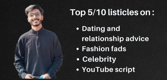 Gig Preview - Deliver top 10 list blogs on dating, relationship, celebrity