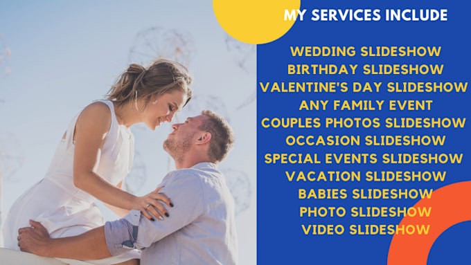 Gig Preview - Create a lovely wedding or love photos slideshow video