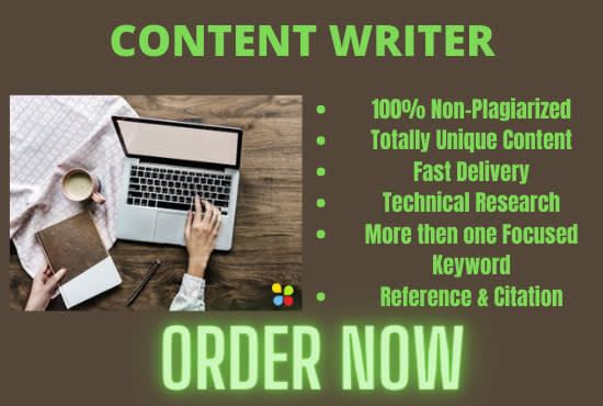 Gig Preview - Do content writer white paper seo writer blog social copy writer and article