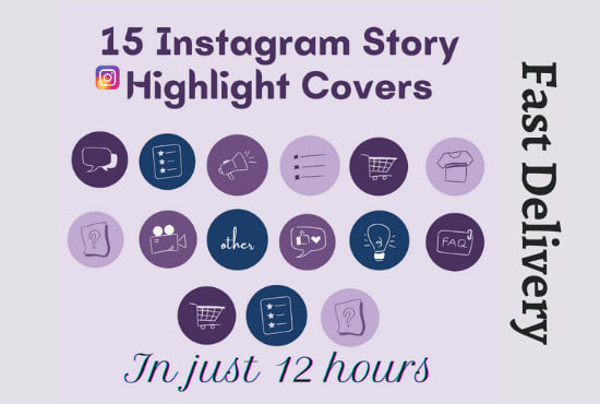 Gig Preview - Create instagram story highlight icons in just 12 hours