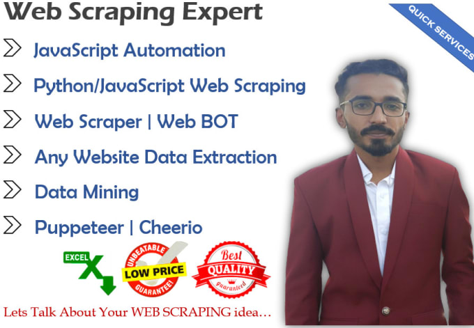 Gig Preview - Web scraping script using puppeteer, selenium, bs4, cypress