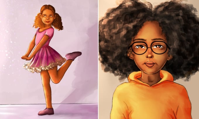 Gig Preview - Create african american children book illustration