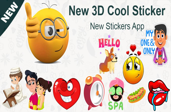 Gig Preview - Create android whatsapp stickers app with 5k free stickers