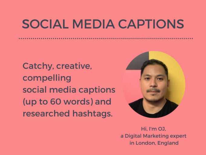 Gig Preview - Write catchy and compelling social media captions