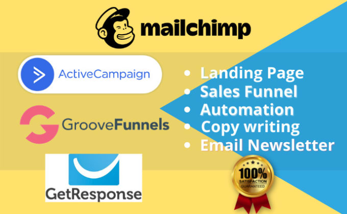 Gig Preview - Set up sales funnel on activecampaign, groove funnel, mailchimp and getresponse