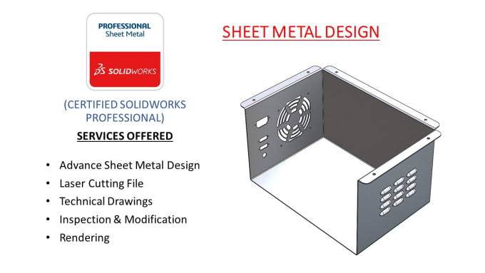 Gig Preview - Do advance sheet metal design, dfx file for laser cutting