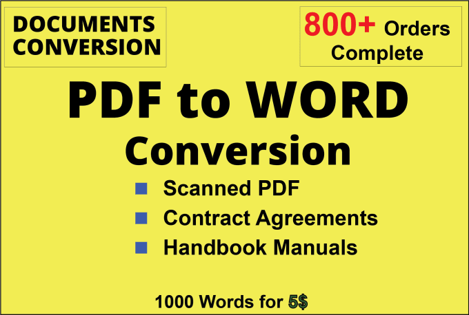 Gig Preview - Do PDF to word, image to word, transcribe text, pdf conversion