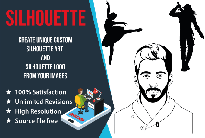 Gig Preview - Draw professional silhouettes from your photos