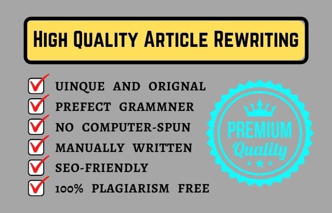 Gig Preview - Rewrite your article manually into unique and original content