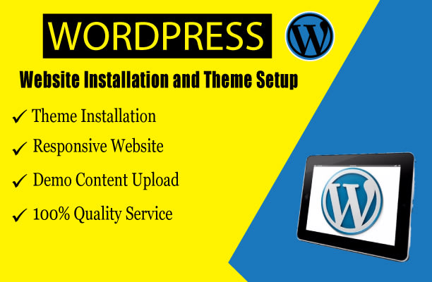 Gig Preview - Install wordpress setup theme and upload demo