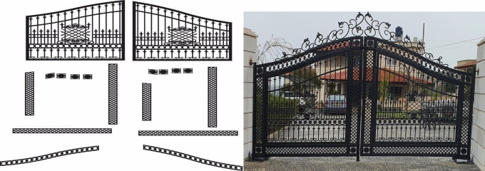 Gig Preview - Creat dxf for a main driveway entry door gates suit your facade ready cut ready