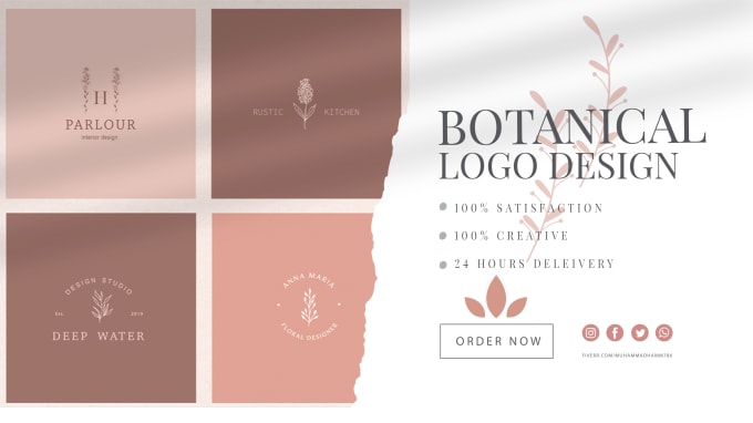 Gig Preview - Create hand drawn botanical boho logo