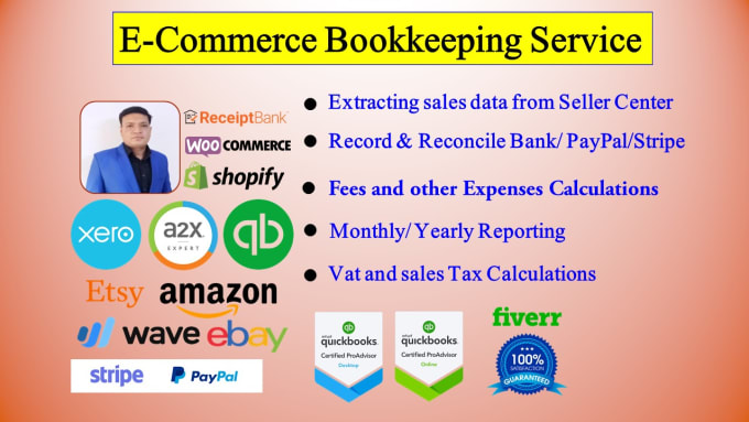 Gig Preview - Amazon ecommerce shopify ebay bookkeping accounting  in quickbooks online xero