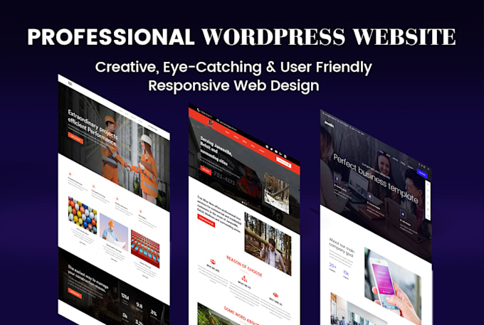 Gig Preview - Create professional wordpress website and responsive design