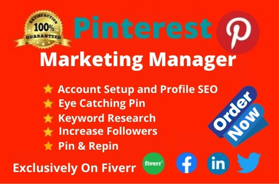 Bestseller - create 700 pins 50 board as a pinterest marketing manager