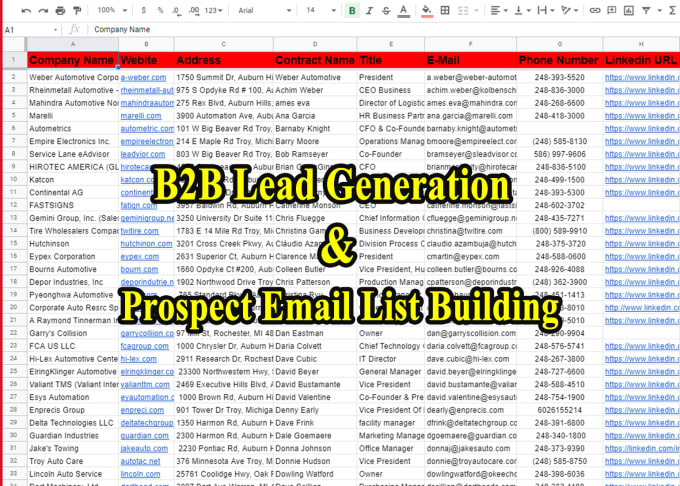 Gig Preview - Do b2b lead generation and prospect email list building using linkedin