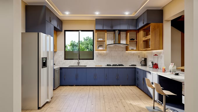 Gig Preview - 3d design and renovate your kitchen interior and cabinetry