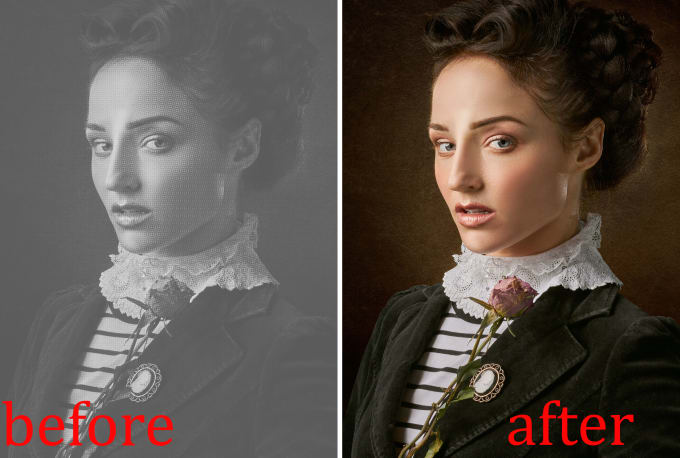 Gig Preview - Colorize black and white your old photo and repair, fix, retouch, restoration