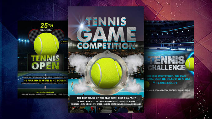 Gig Preview - Design tennis sport  flyer, tennis poster, or sport magazine