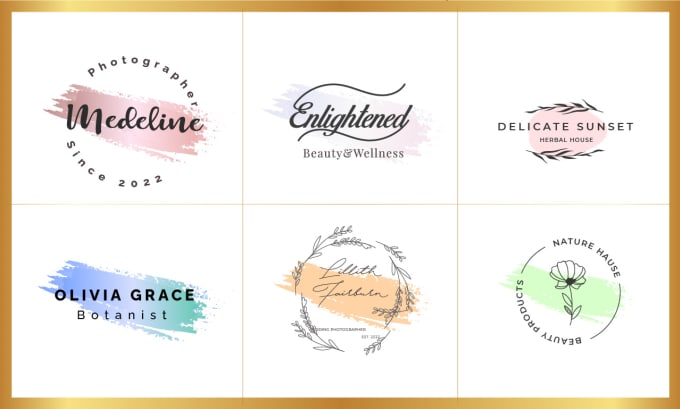 Gig Preview - Design botanical boho logo and feminine business branding