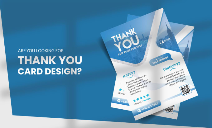 Gig Preview - Design amazon thank you card, product insert, package insert