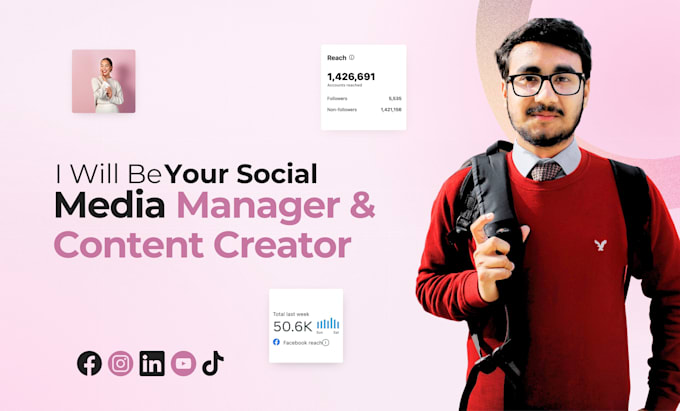 Gig Preview - Our agency will be your marketing manager and social media content creator