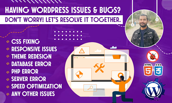 Gig Preview - Design, redesign, build, rebuild, customise, fix bugs, clone wordpress website