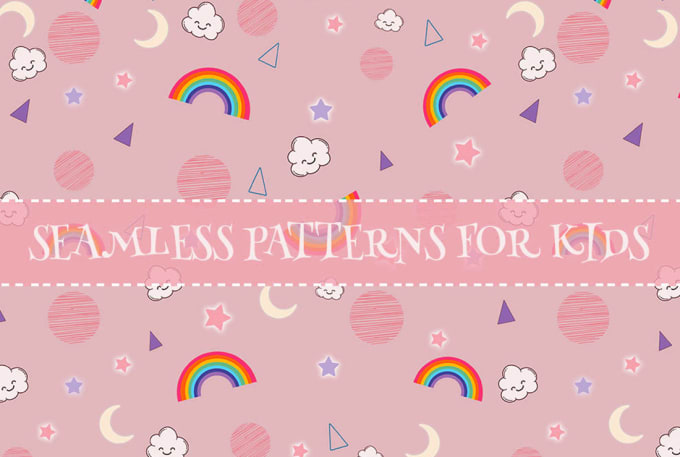 Gig Preview - Illustrate and design cute seamless patterns for kids