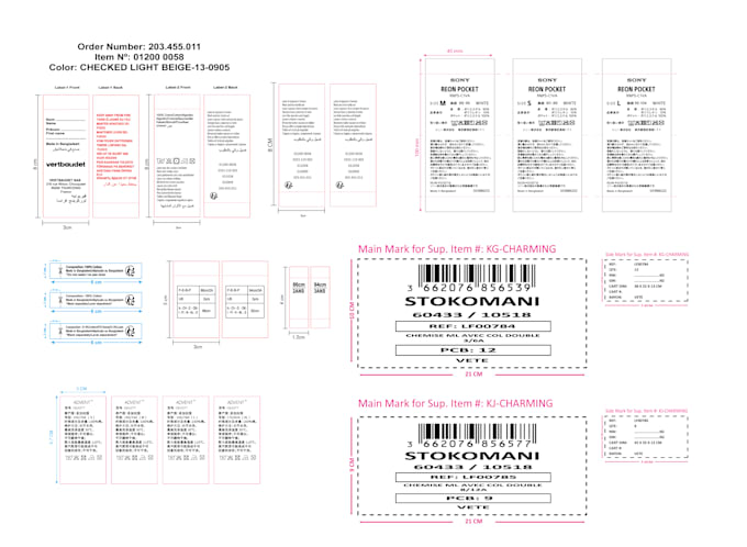 Gig Preview - Design wash care label, main label, clothing care label, laundry instructions