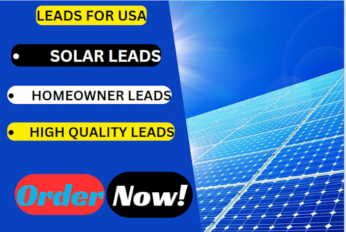 Gig Preview - Provide solar leads for usa