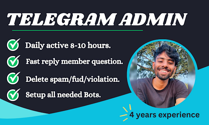 Gig Preview - Be crypto telegram and discord project admin or moderator