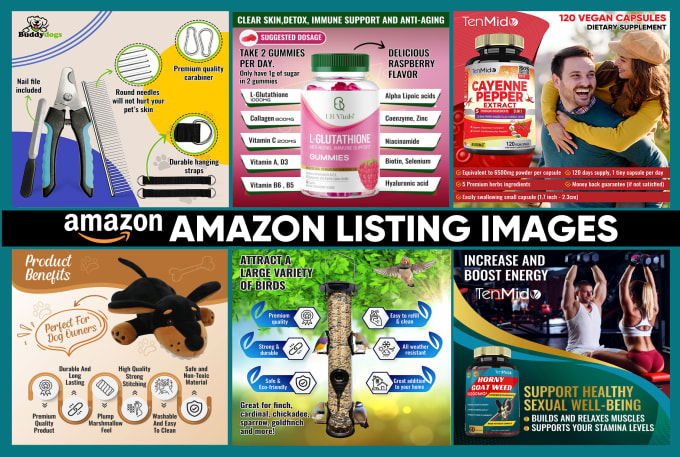 Gig Preview - Do amazon listing pictures design, product infographic, images editing and ebc