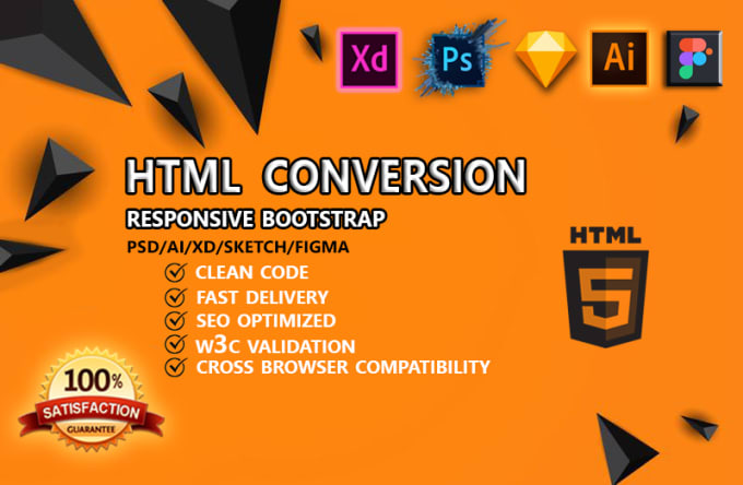 Bestseller - convert PSD to html sketch to html figma to html responsive