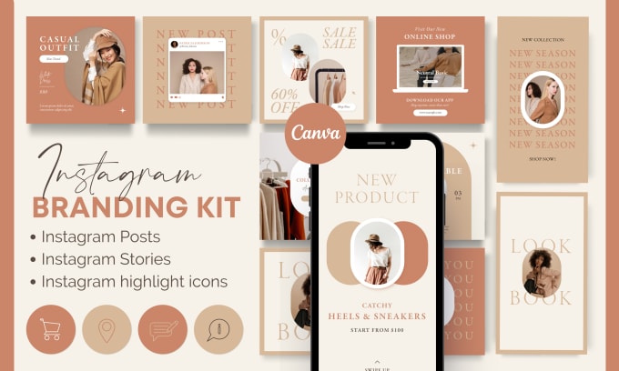 Gig Preview - Design an elegant instagram branding kit