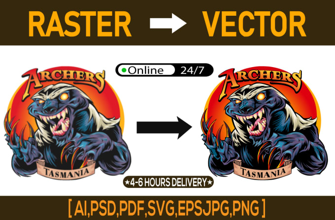 Gig Preview - Vector tracing, raster to vector, recreate logo, redraw