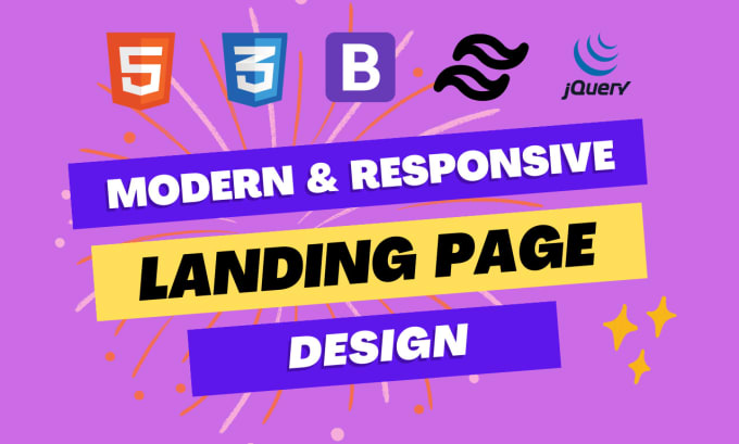 Gig Preview - Create responsive html landing page design