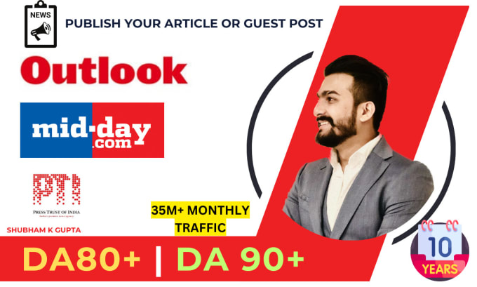 Bestseller - publish your guest post or article on outlook india and mid day