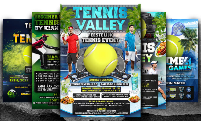 Gig Preview - Design modern tennis sport flyers,  and tennis poster in 12hr