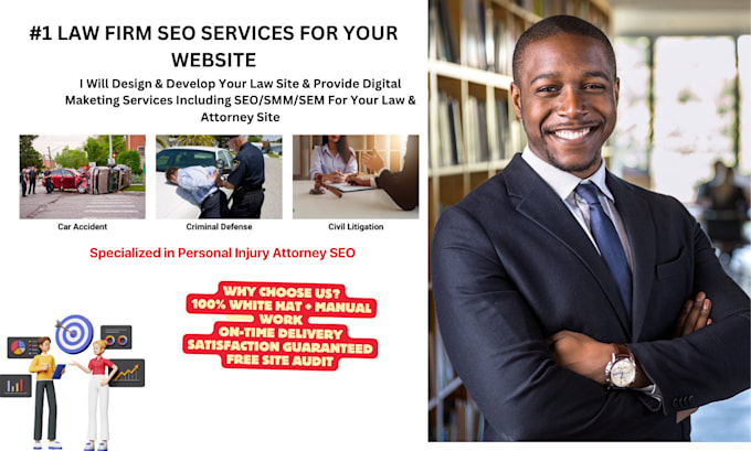 Gig Preview - Provide personal injury and all law firm SEO services