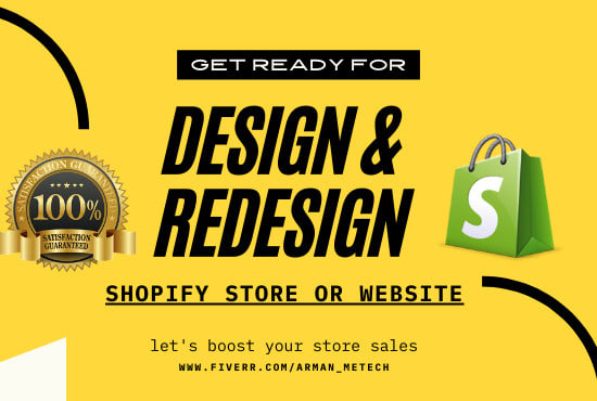 Gig Preview - Design and redesign shopify website or dropshipping store