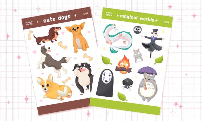 Gig Preview - Draw a cute animal, emoticons, stickers, and a sticker sheet