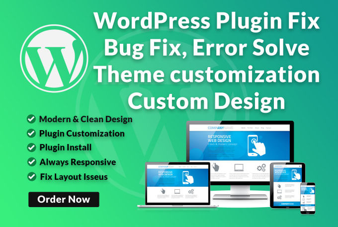 Gig Preview - Fix wordpress plugin bug, theme wordpress customization, do custom work