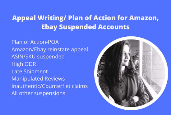 Gig Preview - Write ebay and amazon appeal, poa for your suspended account