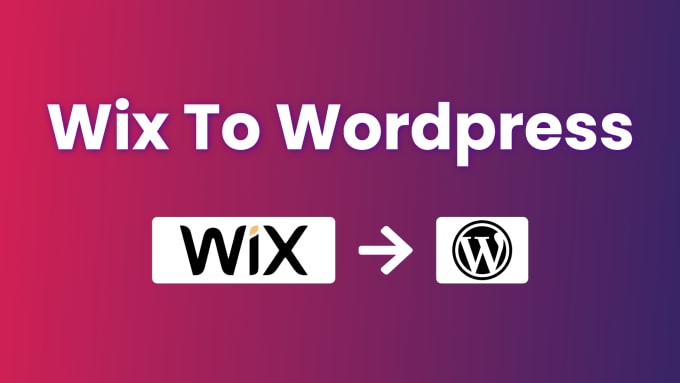 Gig Preview - Clone or convert your website from wix to wordpress